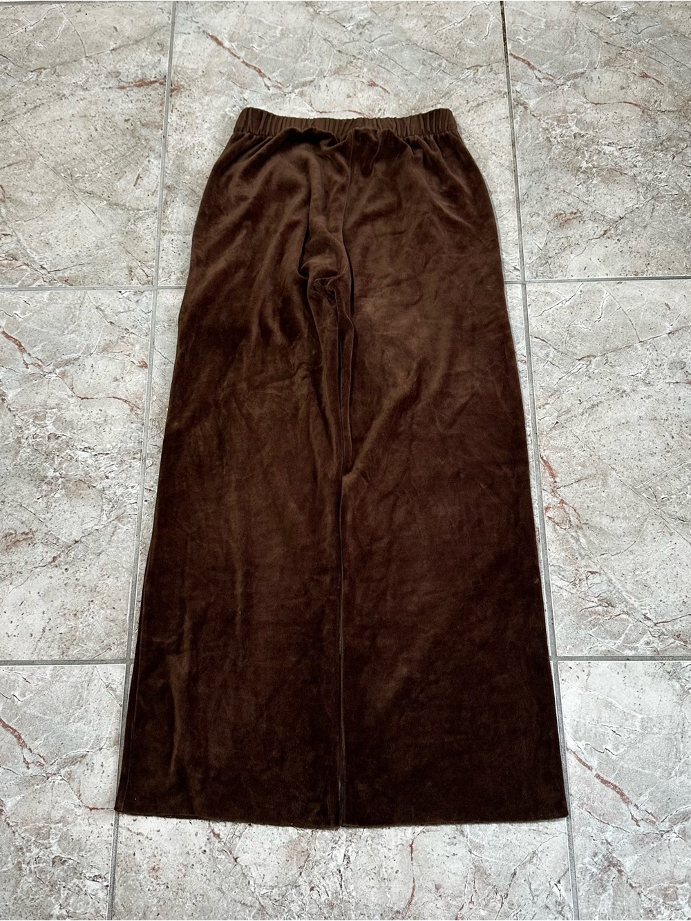 Kids Brown Velour Wide-Leg Bottoms - Picture 3 of 8